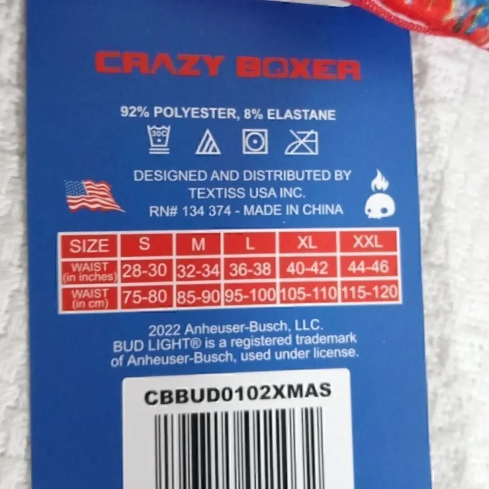 Crazy Boxer Bud Light Holiday Boxer Brief Large